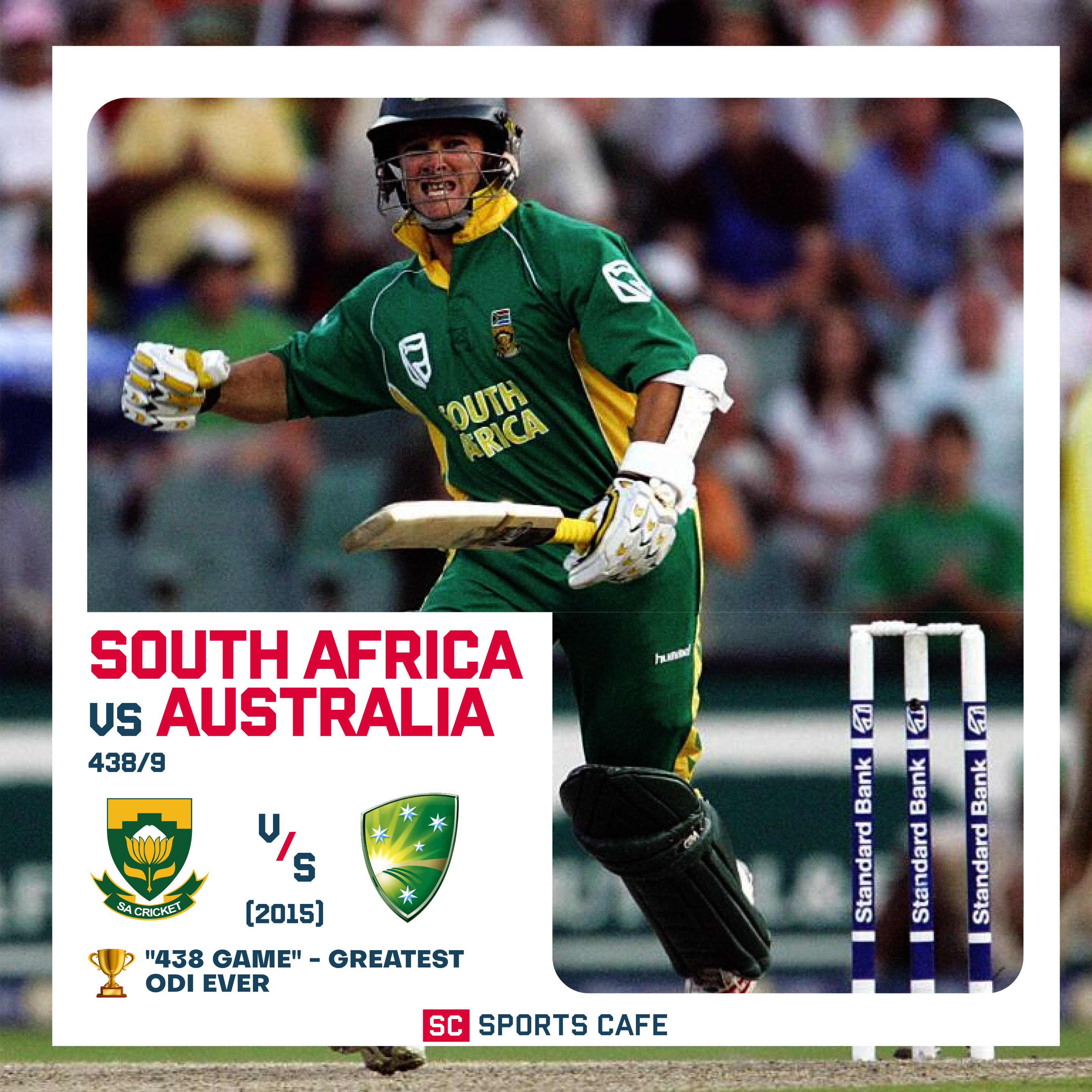 South Africa – 438/9 vs Australia.